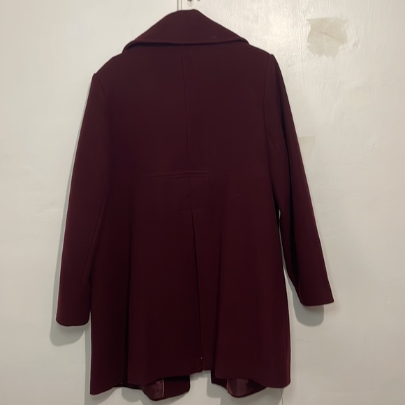 Size 16 Women's Preston and York Pea Coat Dark Red Maroon - Picture 3 of 3